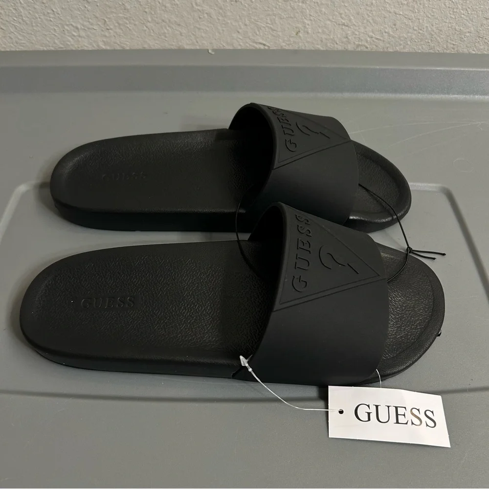 Guess Black Slide Sandals